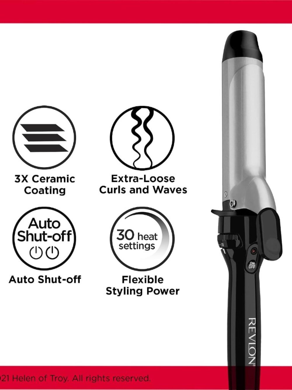 Revlon Perfect Heat Ceramic Professional Styling Iron 1 1/2" Barrel